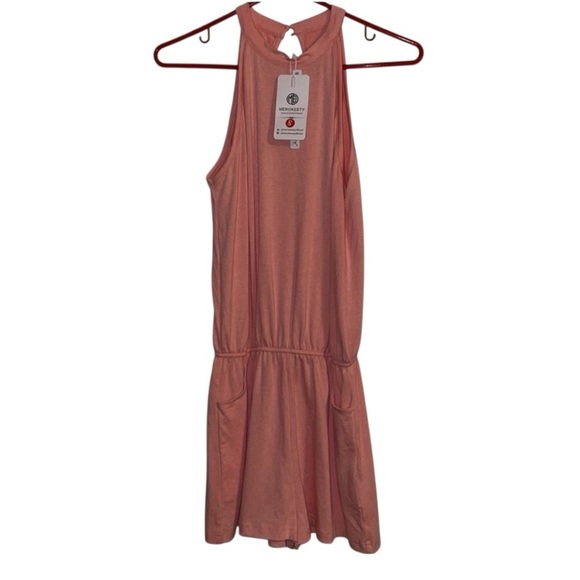 🌹NWT/ MEROKEETY HALTER NECK SHORTS ROMPER - Picture 2 of 6